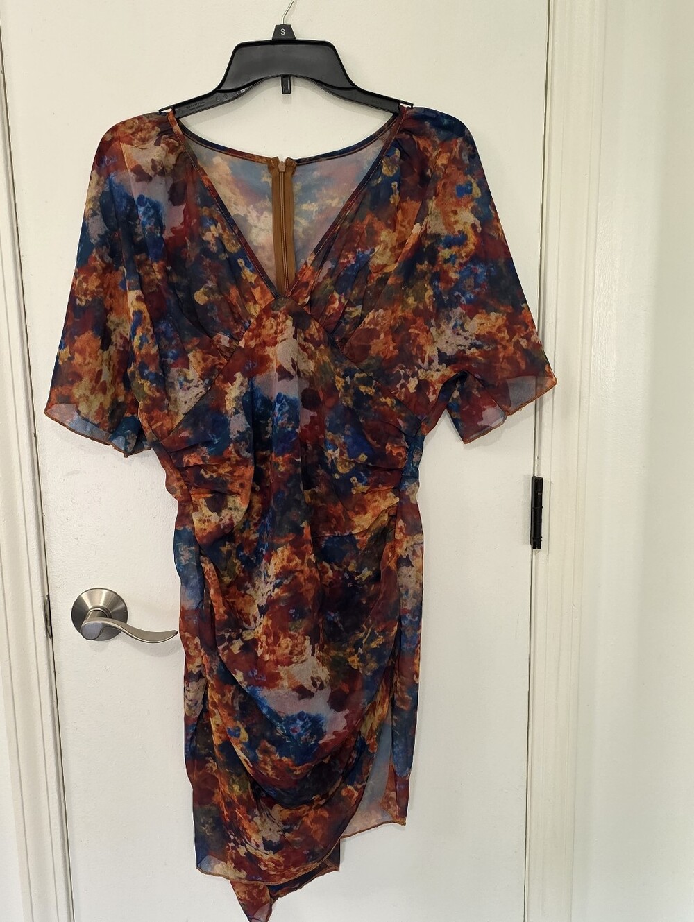 IvaGirl Abstract Rust Red Dress MEDIUM~NEW